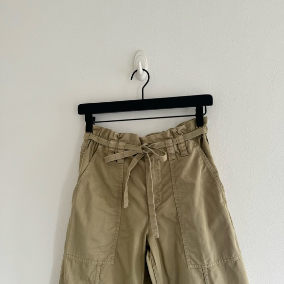 A.L.C Augusta belted paper bag waist straight cropped pants - Picture 4 of 10